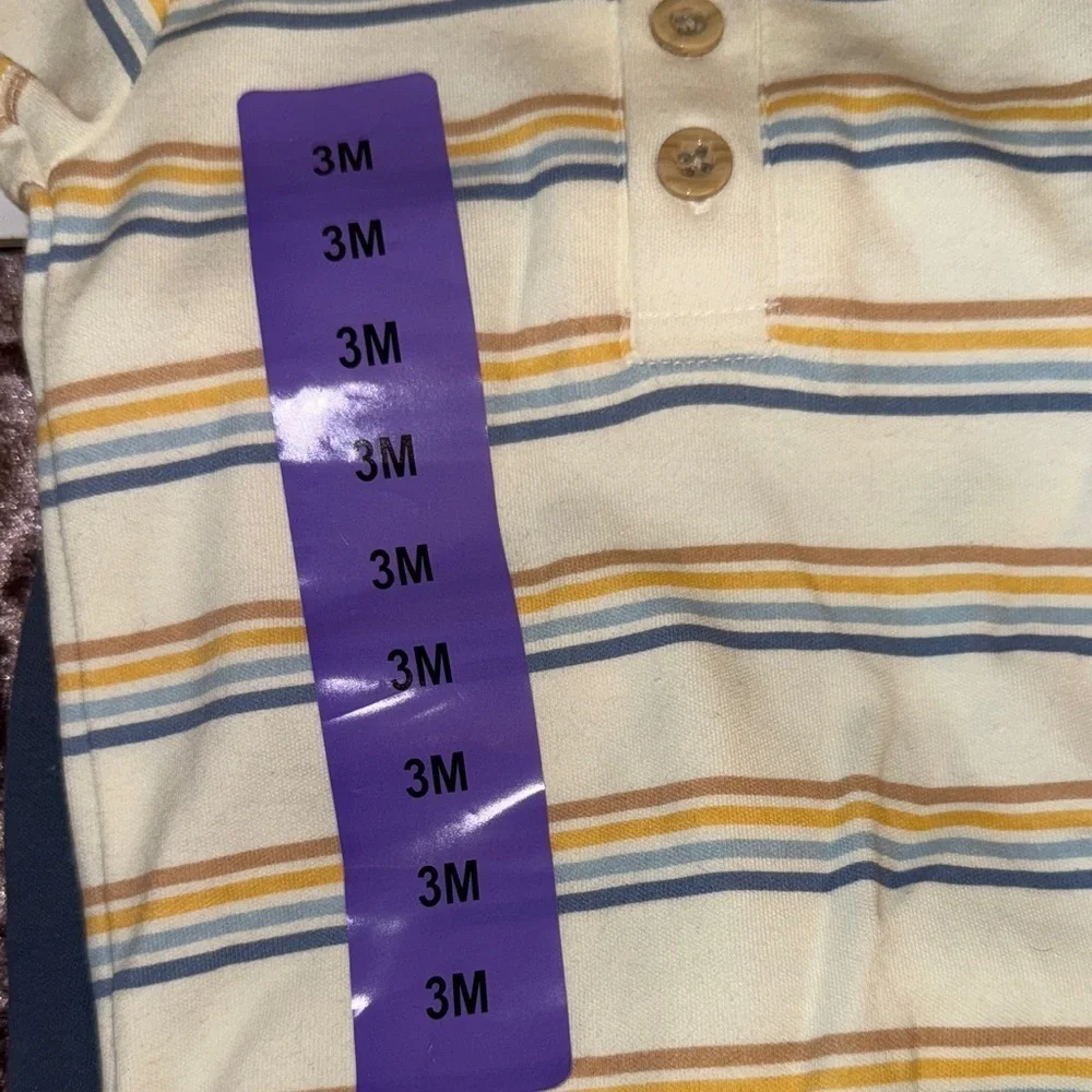 Pekkle Yellow and Blue Striped Baby Bodysuit